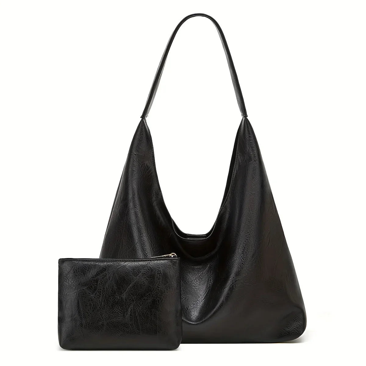 Genuine Leather Messenger Handbag + Leather Wallet - Manz