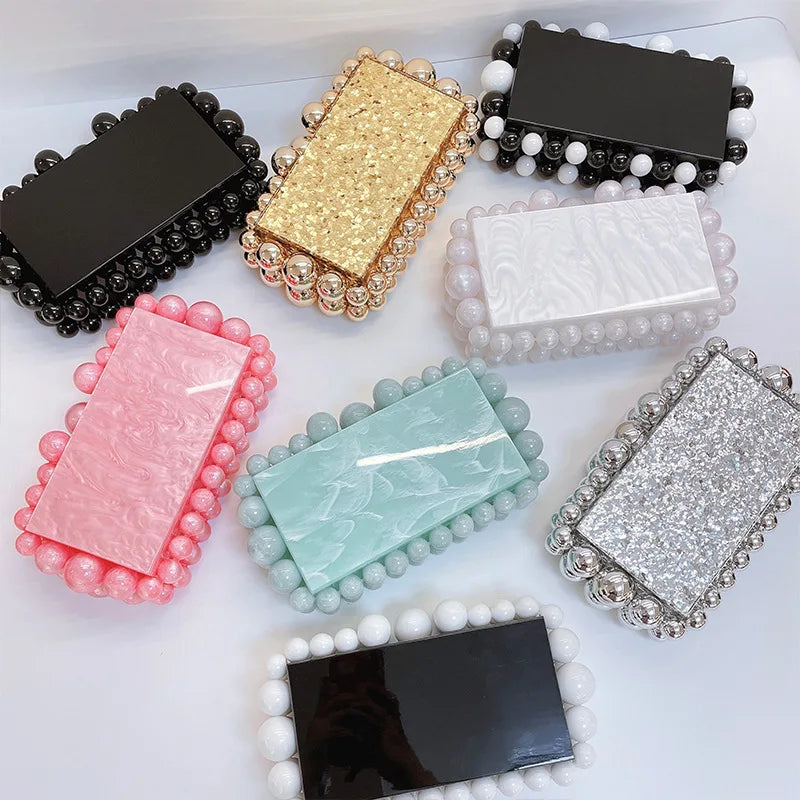 Marbled Acrylic Clutch Handbag