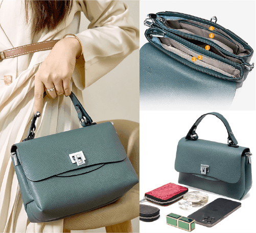 Compact Genuine Leather Handbag - Melbourn