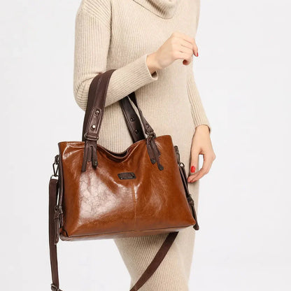 Genuine Leather Handbag - Olivia