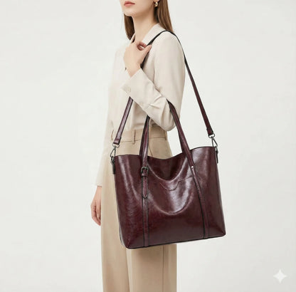 Genuine Leather Handbag - Glamour