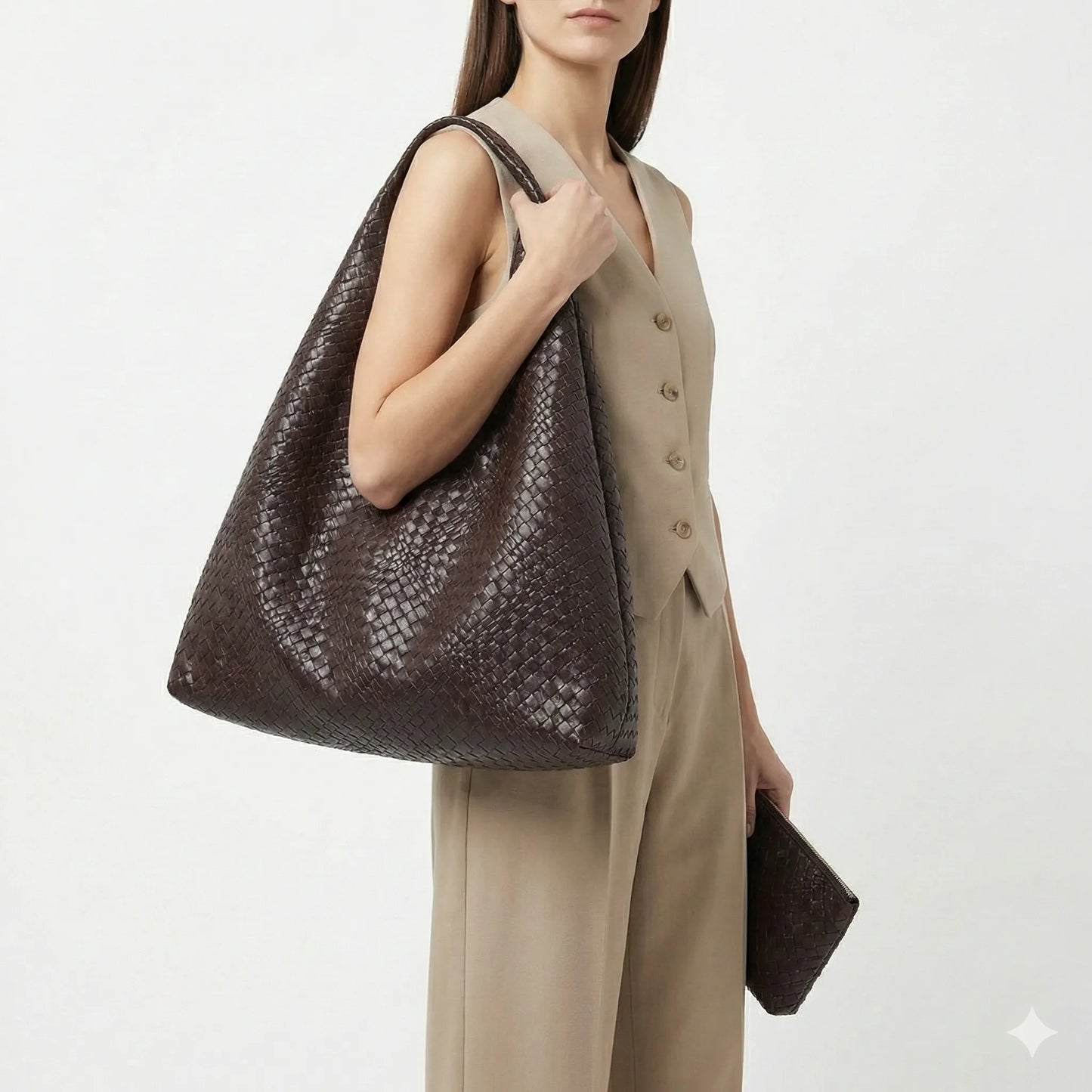 Genuine Leather Handbag and Wallet - Noelle