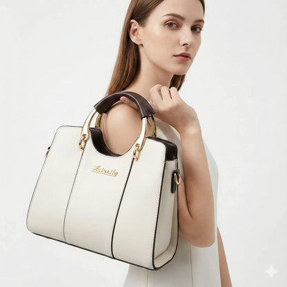 Luxurious Genuine Leather Crossbody Women's Handbag - Atena