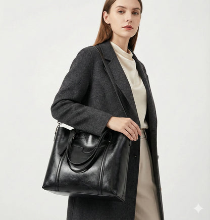Genuine Leather Handbag - Glamour