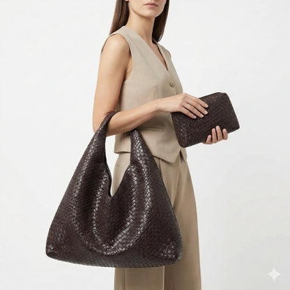 Genuine Leather Handbag and Wallet - Noelle