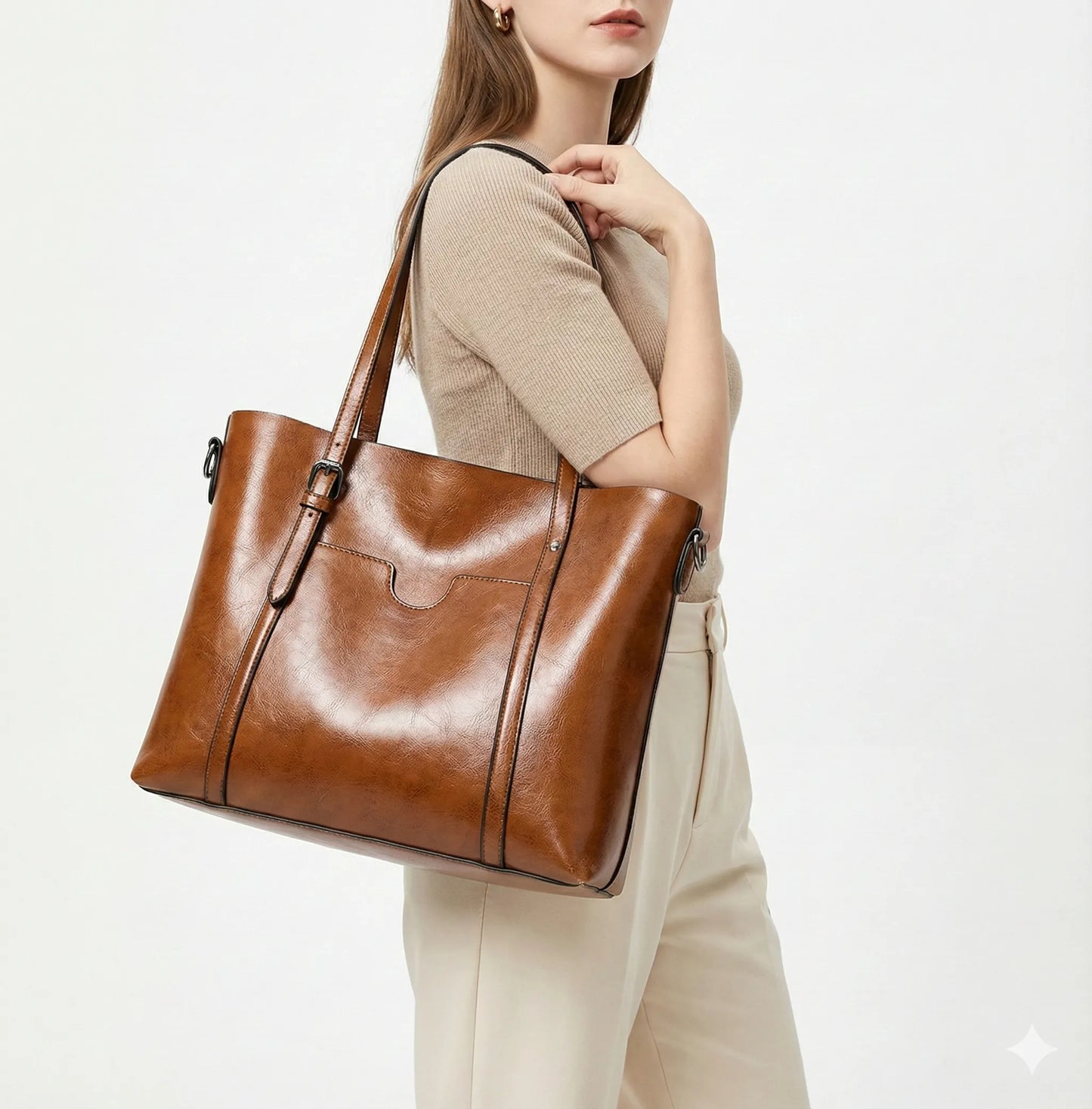 Genuine Leather Handbag - Glamour