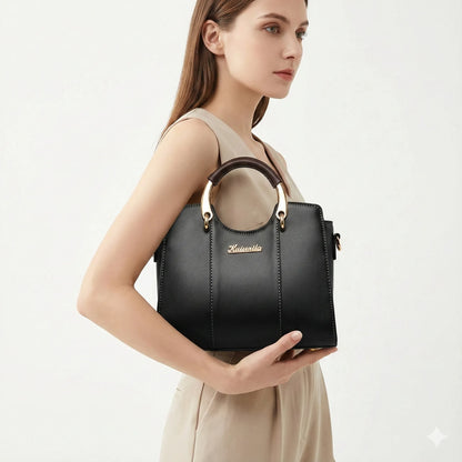 Luxurious Genuine Leather Crossbody Women's Handbag - Atena
