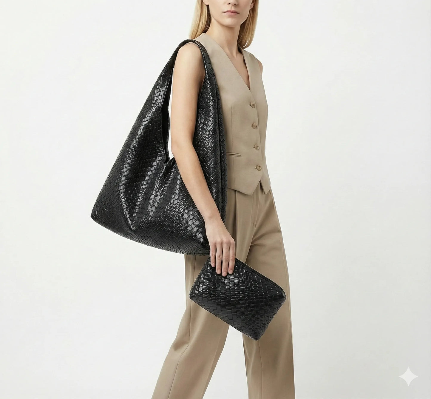 Genuine Leather Handbag and Wallet - Noelle