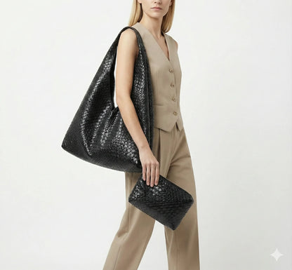 Genuine Leather Handbag and Wallet - Noelle