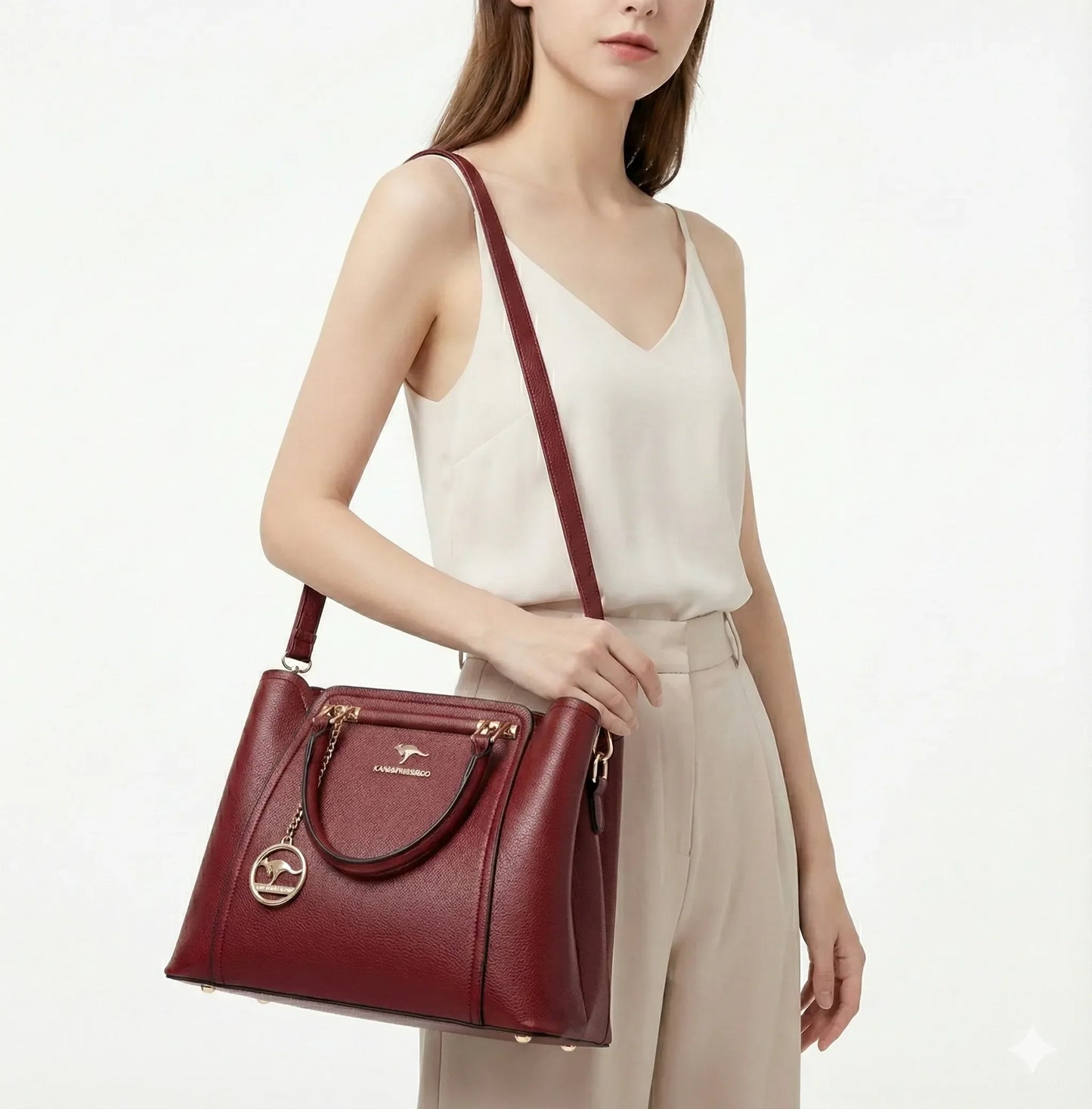 Luxurious Genuine Leather Crossbody Handbag - Style Couer