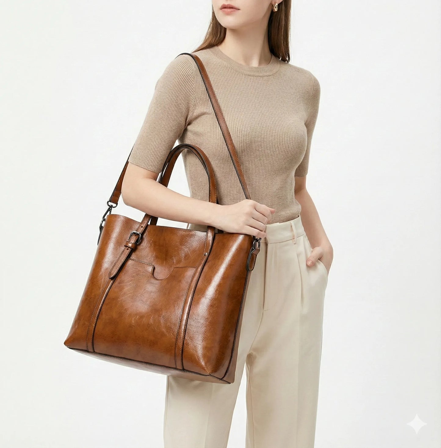 Genuine Leather Handbag - Glamour