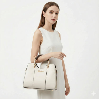 Luxurious Genuine Leather Crossbody Women's Handbag - Atena