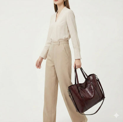 Genuine Leather Handbag - Glamour