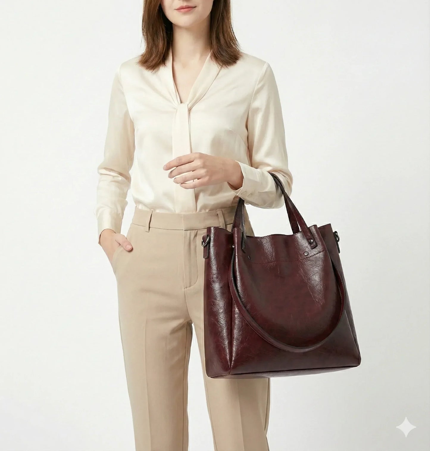 Genuine Leather Handbag - Maelis
