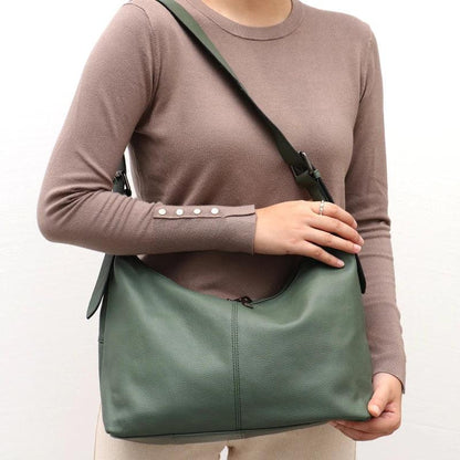 Genuine Leather Messenger Handbag - Agatha