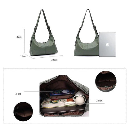 Genuine Leather Messenger Handbag - Agatha