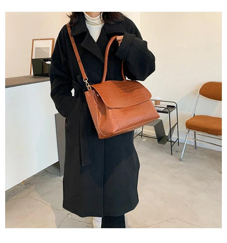 Genuine Leather Handbag - Clove