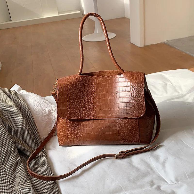Genuine Leather Handbag - Clove
