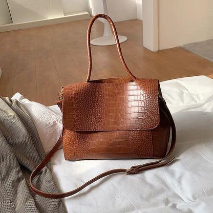 Genuine Leather Handbag - Clove
