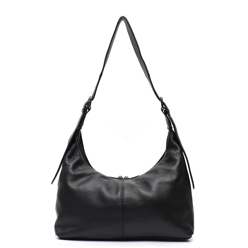 Genuine Leather Messenger Handbag - Agatha