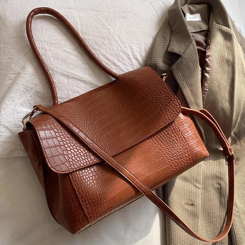 Genuine Leather Handbag - Clove