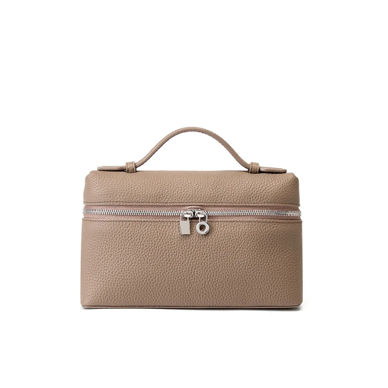 Pink Small Genuine Leather Tote Handbag