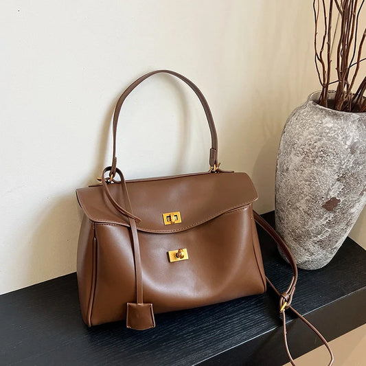 Genuine Leather Handbag - Saphir