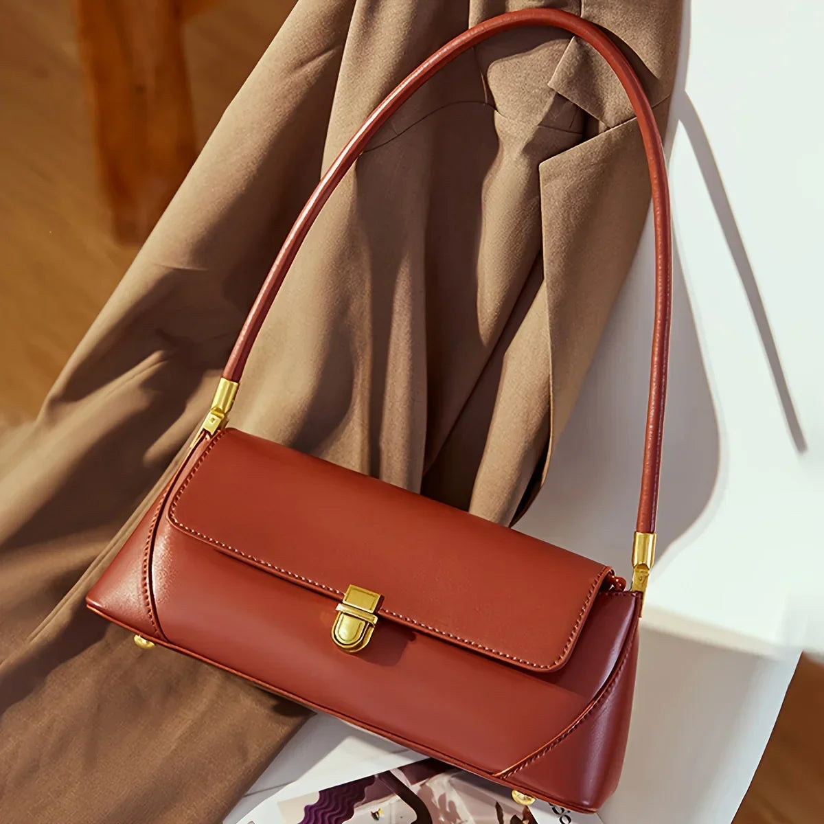 Handbag in Genuine Leather - Elora
