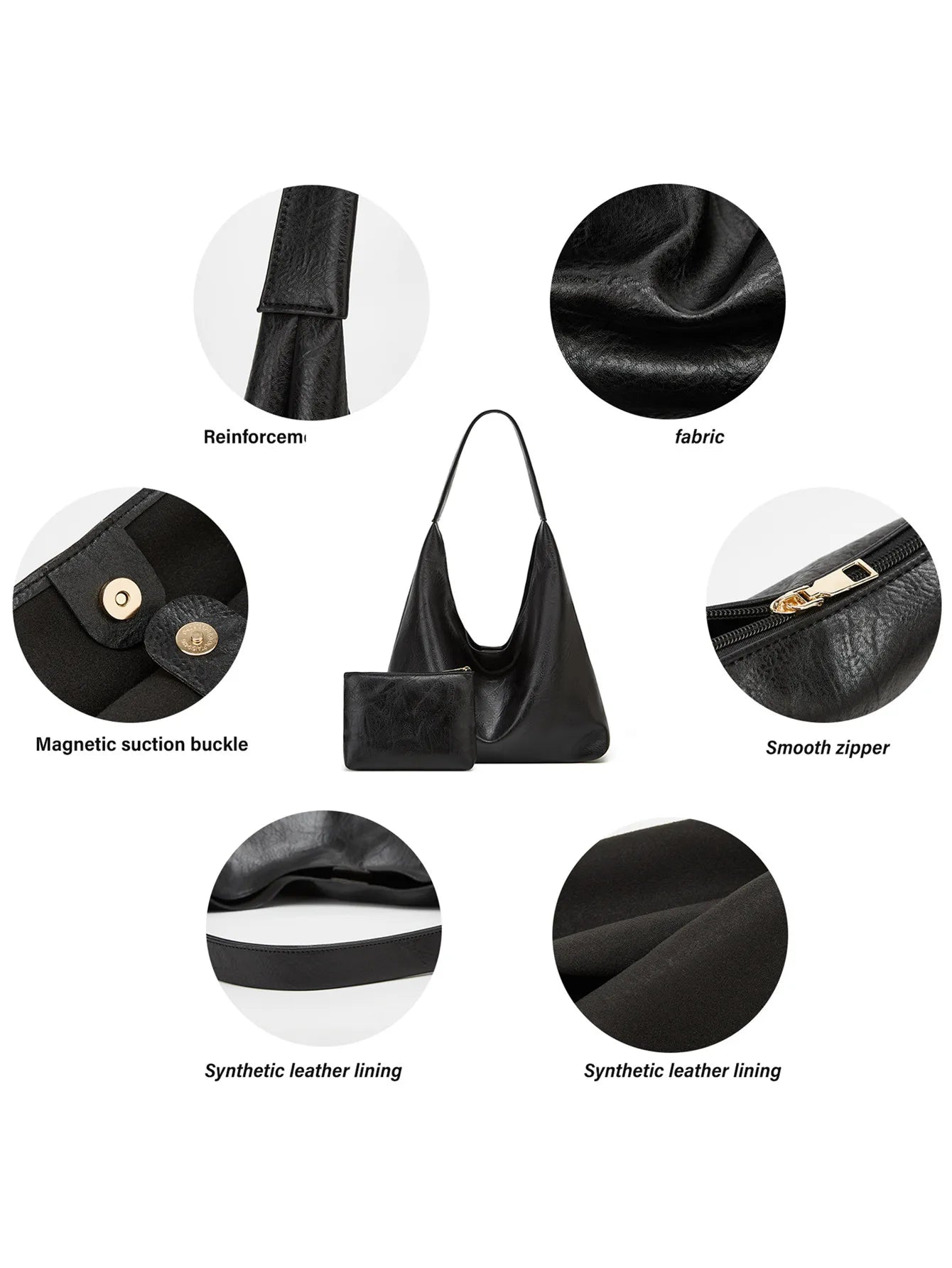 Genuine Leather Messenger Handbag + Leather Wallet - Manz