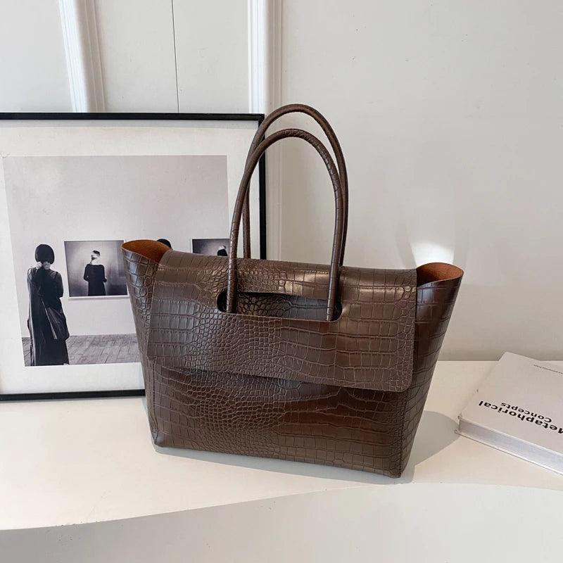 Genuine Leather Handbag - Clove