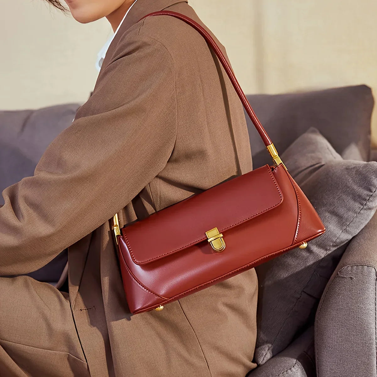 Handbag in Genuine Leather - Elora