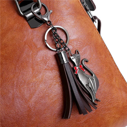 Premium Genuine Leather Set - Handbag + Wallet + Clutch Wallet + Free Pouch