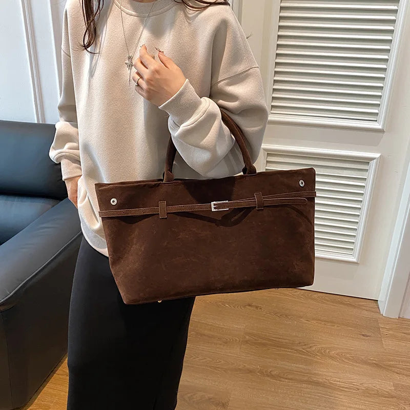 Women's Suede Tote Handbag - Esmé