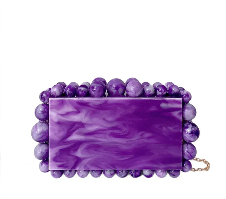 Marbled Acrylic Clutch Handbag