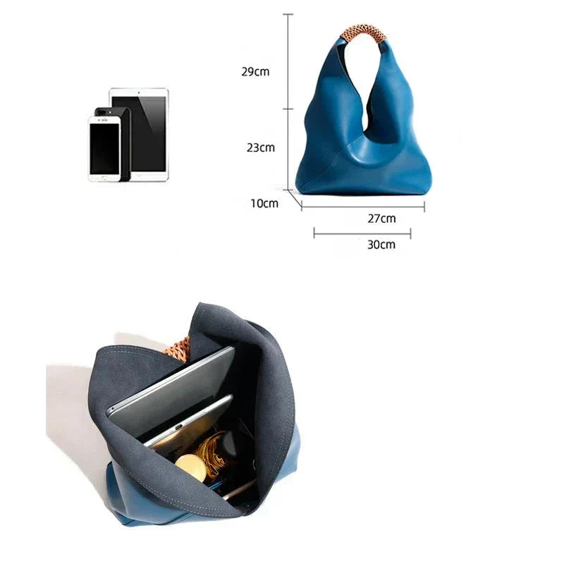 Rebeca Large Genuine Leather Shopping Handbag