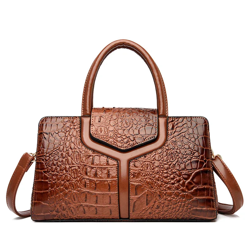 Handbag in Genuine Leather - Crock
