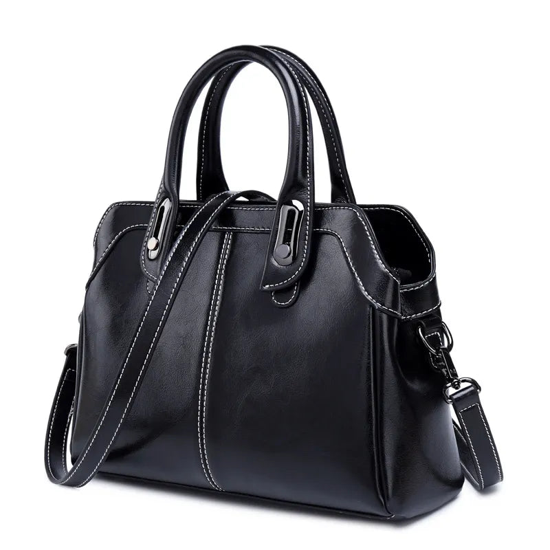 Genuine Leather Handbag - Taísla