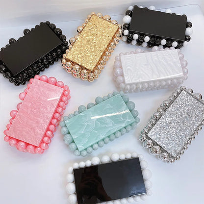 Marbled Acrylic Clutch Handbag