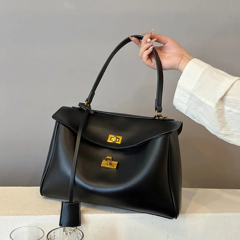 Genuine Leather Handbag - Saphir