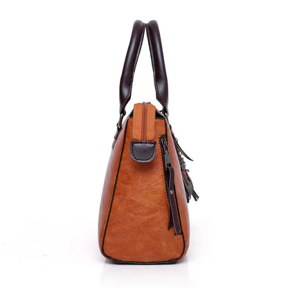 Premium Genuine Leather Set - Handbag + Wallet + Clutch Wallet + Free Pouch