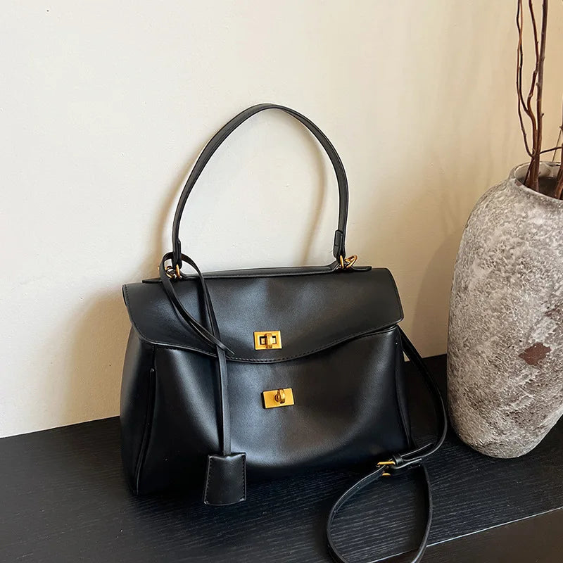 Genuine Leather Handbag - Saphir