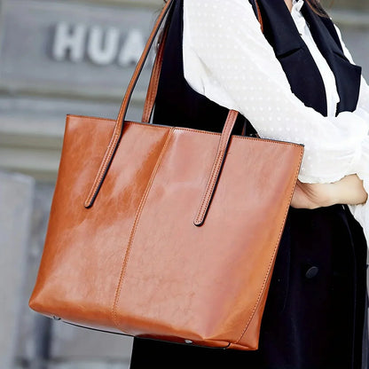 Genuine Leather Women's Handbag - Ness