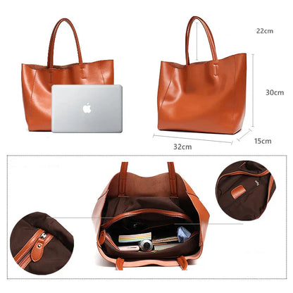 Genuine Leather Handbag - Kassia