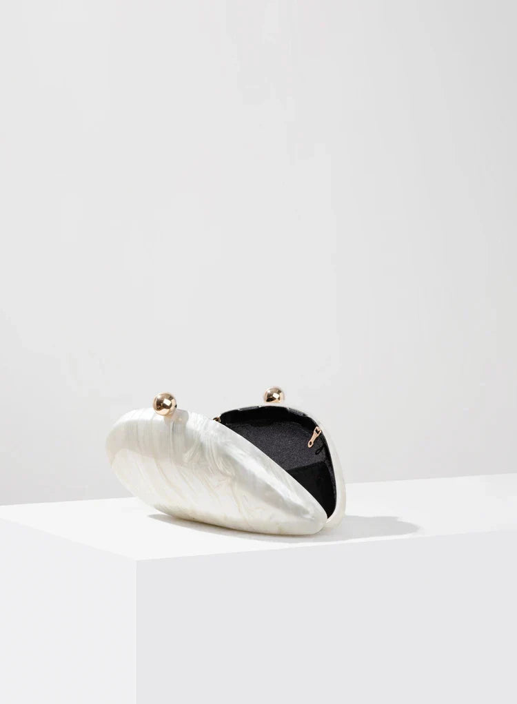 Livia Pearl Shell Acrylic Clutch Bag
