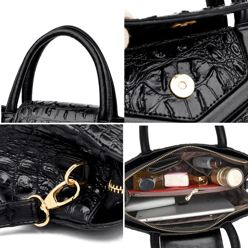 Handbag in Genuine Leather - Crock