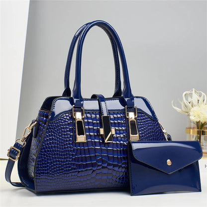 Handbag and Wallet Set in Genuine Leather - Vian