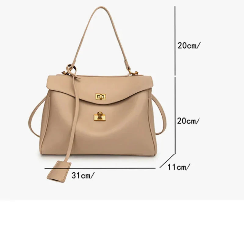 Genuine Leather Handbag - Saphir