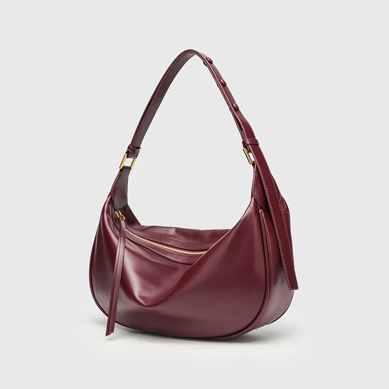 Small Genuine Leather Handbag - Lia