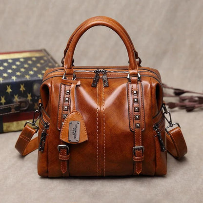 Genuine Leather Handbag - Lia