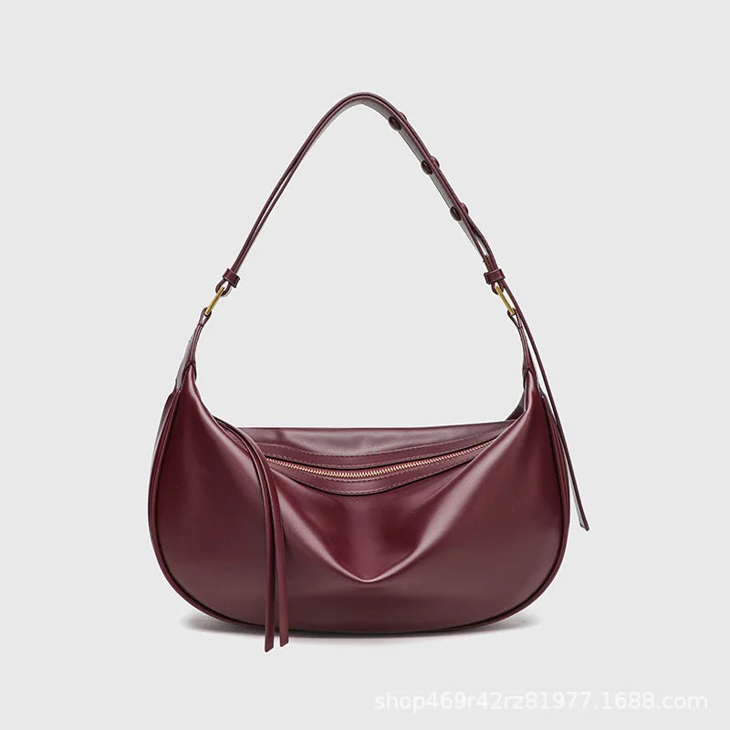 Small Genuine Leather Handbag - Lia